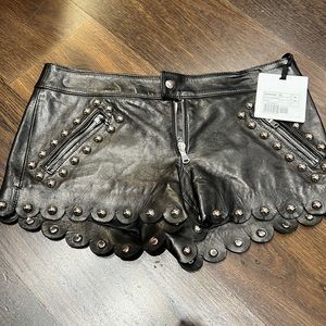 Women leather shorts